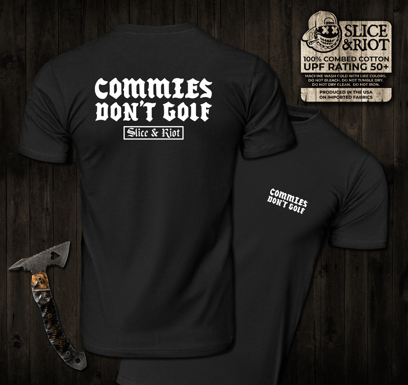 Commies Don't Golf - Men's Black T-Shirt