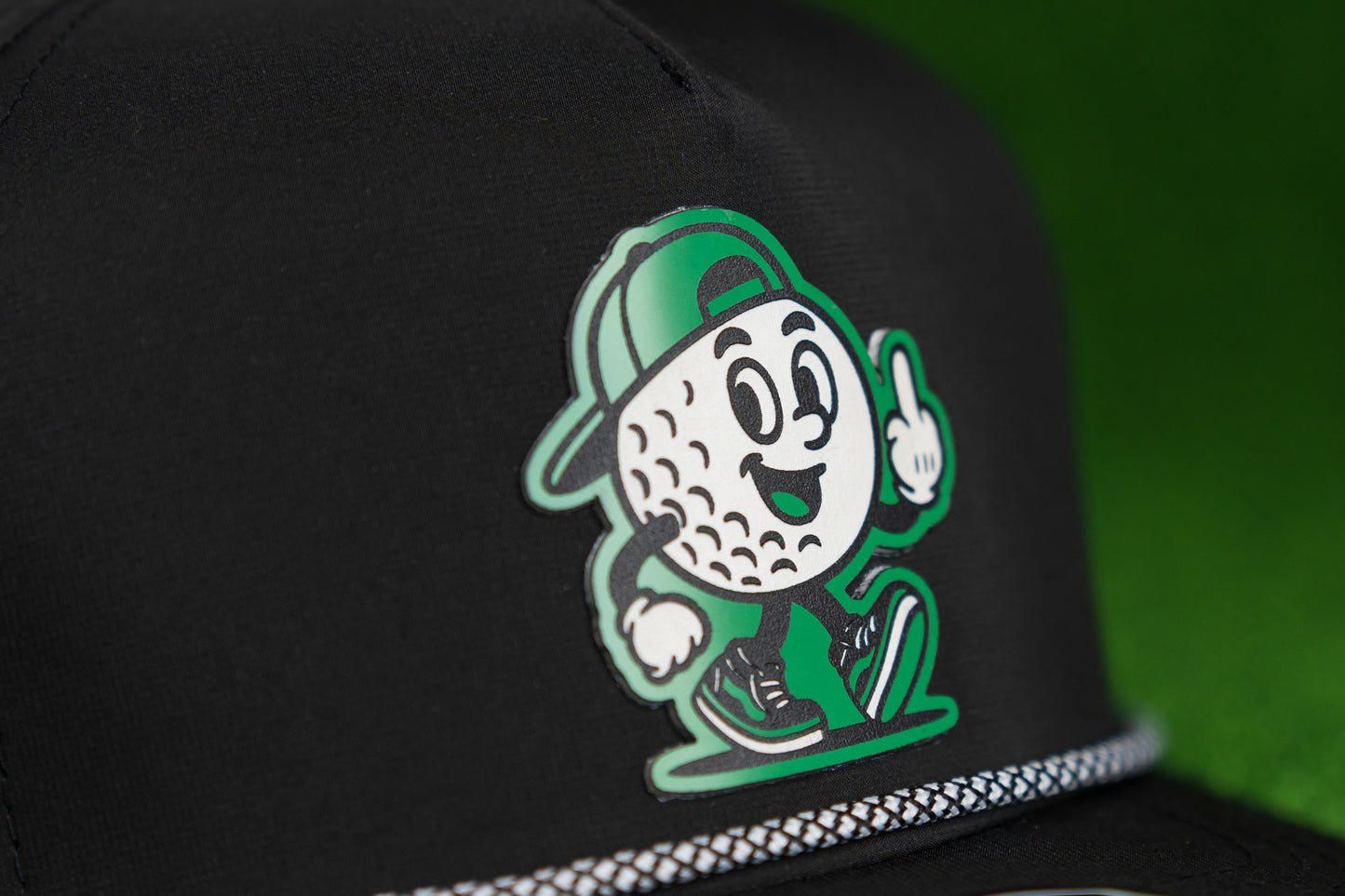 The Birdie Premium Black, Rope Hat - Green Version