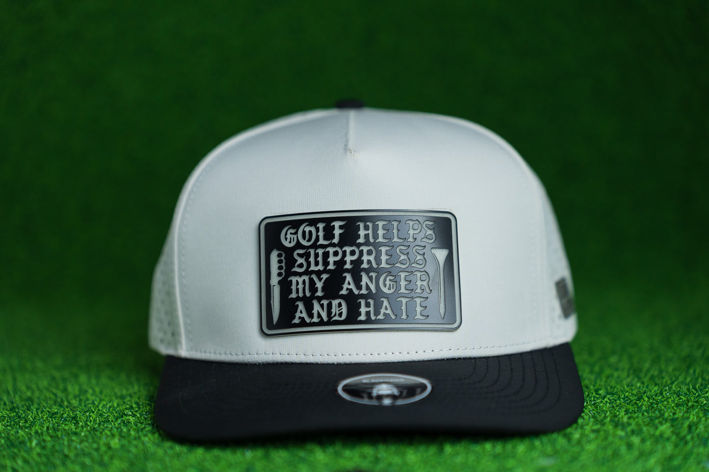 "I Hate Therapy" Premium Off-White / Black Bill Hat - This One Glows!