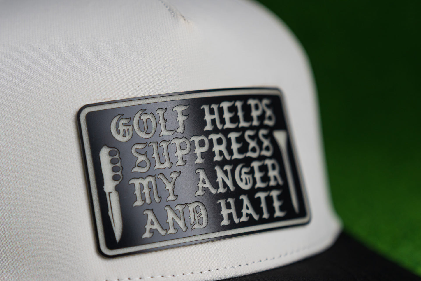 "I Hate Therapy" Premium Off-White / Black Bill Hat - This One Glows!